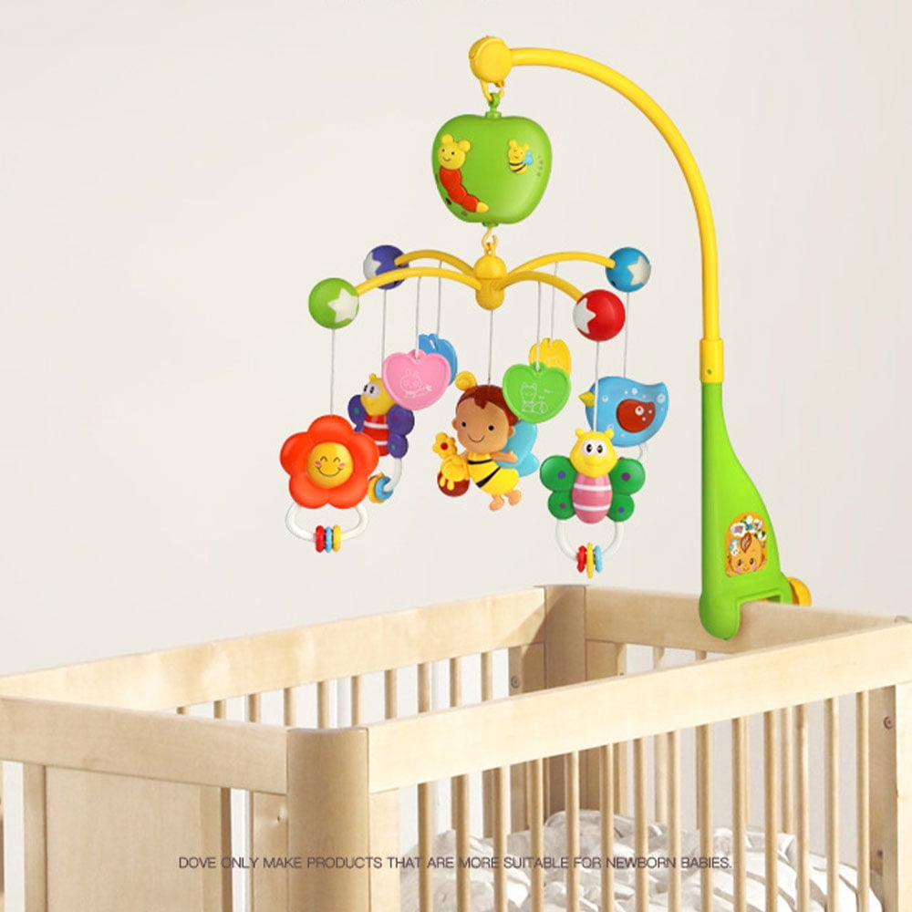Infant Baby Rotary Music Crib Bed Bell Nursery Holder Arm Hanging Mobile Box RF 
