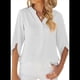 thumbnail image 1 of Blusa Informal de para Mujer, con Mangas 1/2 con Volantes, Cuello en V, Corte Holgado, Color , Talla XXL, 1 of 6