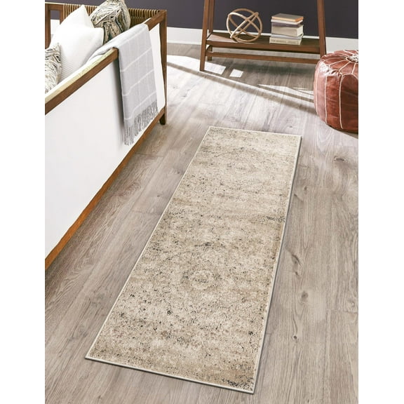 Unique Loom Portland Collection Area Rug - Astoria (2' 7" x 13' 1" Runner Beige/Ivory)