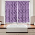 thumbnail image 2 of Ambesonne Cat Kitchen Curtains, Funky Funny Romantic Hearts, 55"x39", Lavender Pink Black, 2 of 3