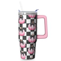 Halloween Cup, Spooky Pumpkin Spider Tumbler with Handle and Straw 30oz, Insulated Coffee Gift Mug