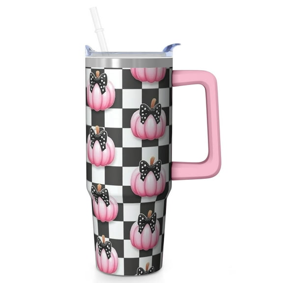 Halloween Cup, Spooky Pumpkin Spider Tumbler with Handle and Straw 30oz, Insulated Coffee Gift Mug