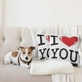 thumbnail image 4 of Ambesonne I Love You Throw Pillow Cover 2 Pack, Valentines Birthday, 20", Red White Black, 4 of 7