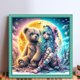 thumbnail image 2 of Hilo Algodón Ecológico Bordado 11CT 3 Hebras Impresión 50x50cm Kit Serie Personajes Punto Cruz Niña Y Oso Pelo Azul Likrtyny, 2 of 9
