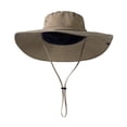 thumbnail image 1 of Sombrero tipo pescador con ala extragrande y ajuste regulable, resistente al viento, con hebilla, plegable, ideal para viajes y actividades al aire libre, con protección UV., 1 of 8