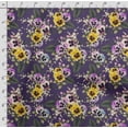 thumbnail image 4 of Soimoi Chinese Floral Print, Silk Fabric, Decor Sewing Fabric by The Yard 42 Inch Wide,Decorative Fabric for Shirts Suits Ties, Purple, 4 of 5