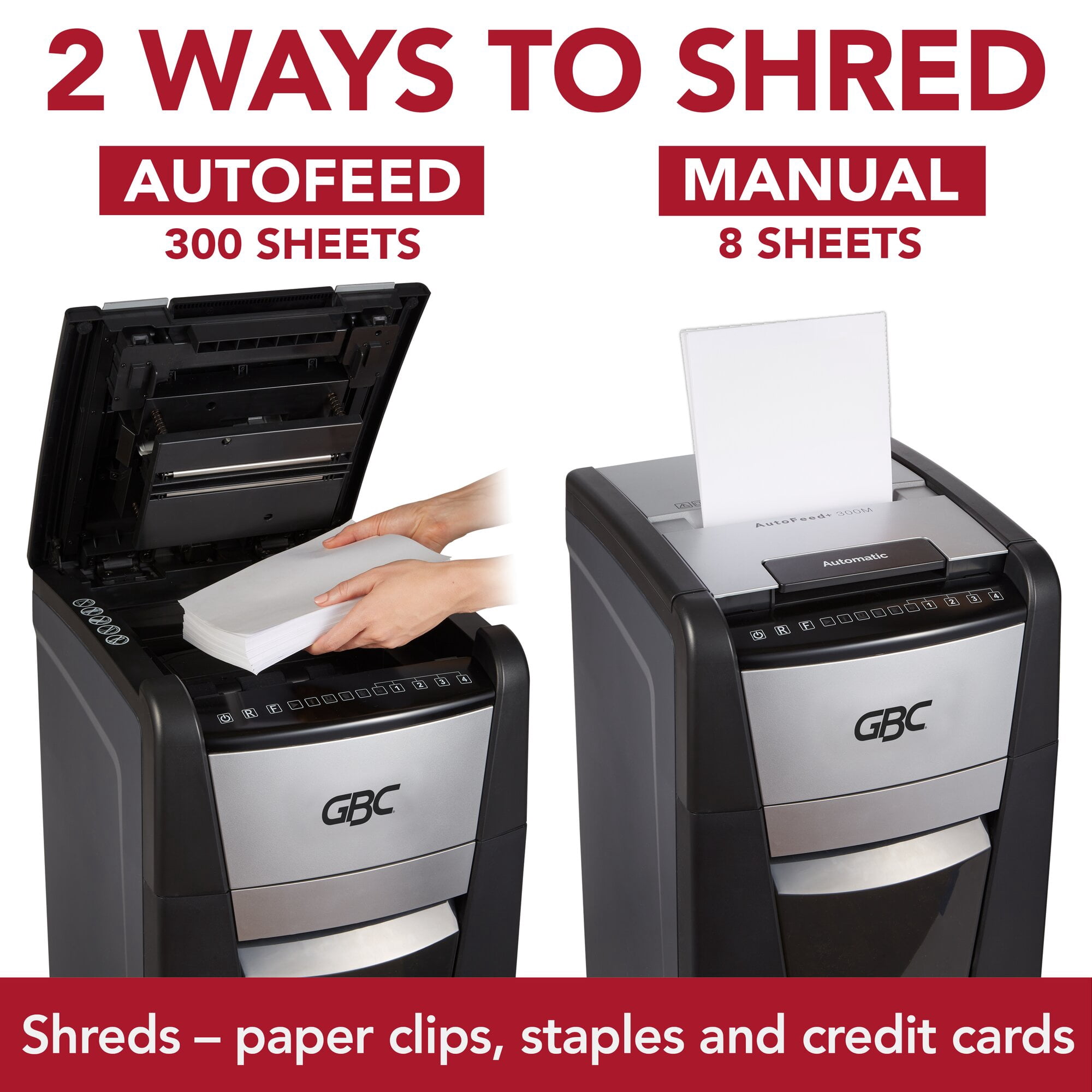 GBC AutoFeed+ Office Shredder, 300M, Micro-Cut, 300 Sheets