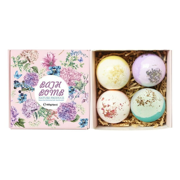 Fiudx Set de Regalo de Baño de Flores Secas, Lujosas Bolas de Baño con Aceite de Aromaterapia, Bolas Hidratantes para Remojar Los Pies, Experiencia de Spa Relajante, Rituales de Autocuidado, Regalo p