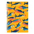 thumbnail image 7 of FORMRS 1-Subject Spiral Notebook 8" x 5" College Ruled 60 Refillable Sheet A5 Hard Cover, 2 Pack, Yellow Sardines Pattern, 7 of 7