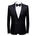 thumbnail image 3 of Traje de esmoquin jacquard para hombre, corte entallado, de dos piezas, para boda, fiesta y graduación, s202412241253, 3 of 5