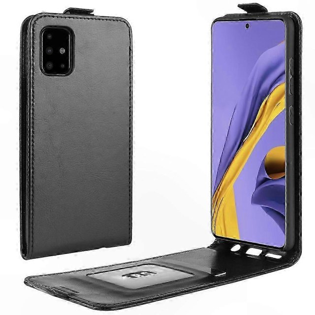 Vertical Flip Leather Case with Texture Design for Galaxy A51 R64 Card Holders and Photo Frame Feature Compatible with 4G Devices