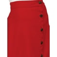 thumbnail image 4 of Women's Cotton A-line Button Front High Waist Front Slit Knee Length Skirt, Color : Light Red , Size: 4XL, 4 of 6