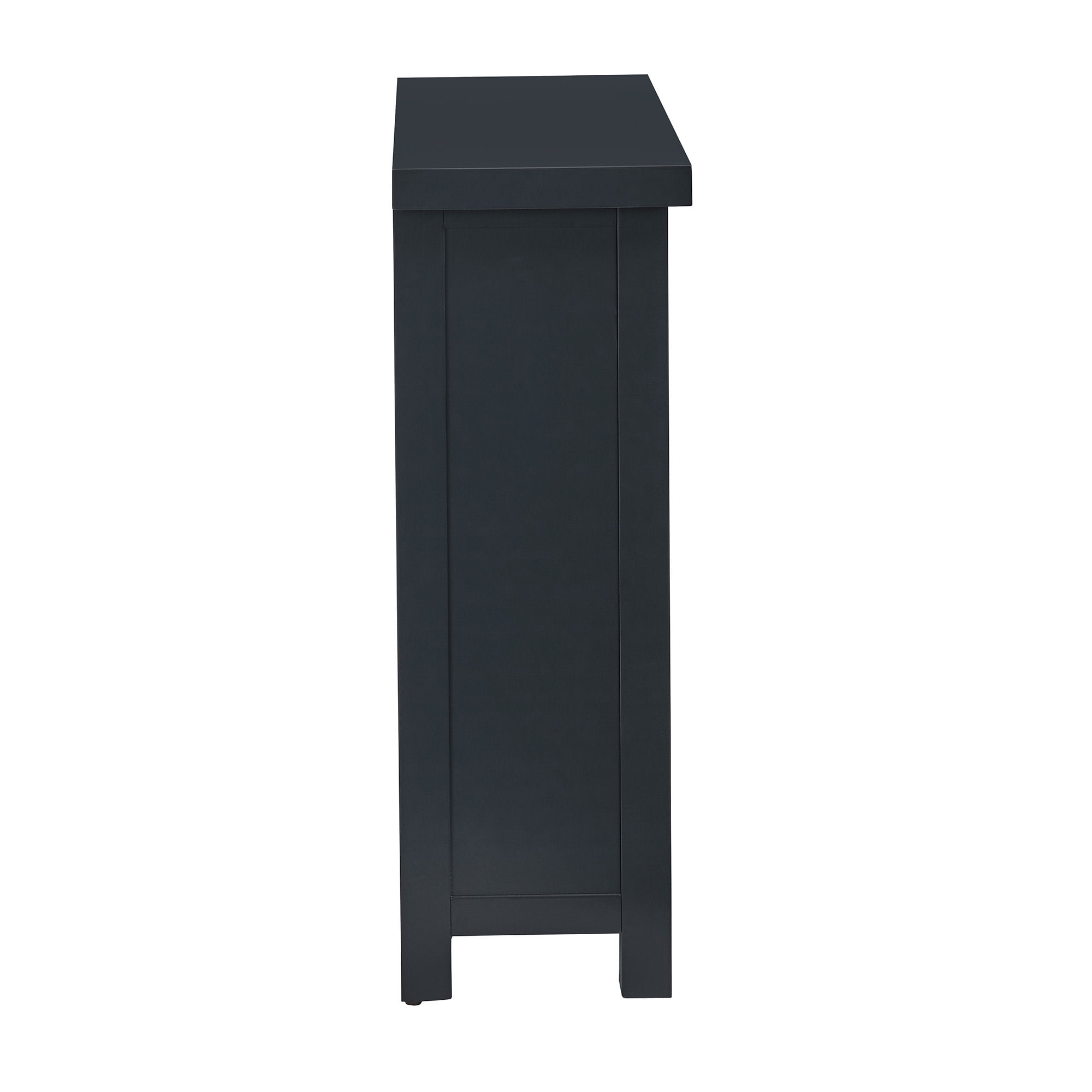 Weston Home Del Rey Geometric Glass Door Storage Cabinet with Adjustable Shelves, Navy Blue