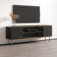 thumbnail image 2 of Camelia TV Stand for TVs up to 70", Mid-Century Modern Matte 63" Entertainment Center, TV Media Console with Storage Cabinets, 2 of 5