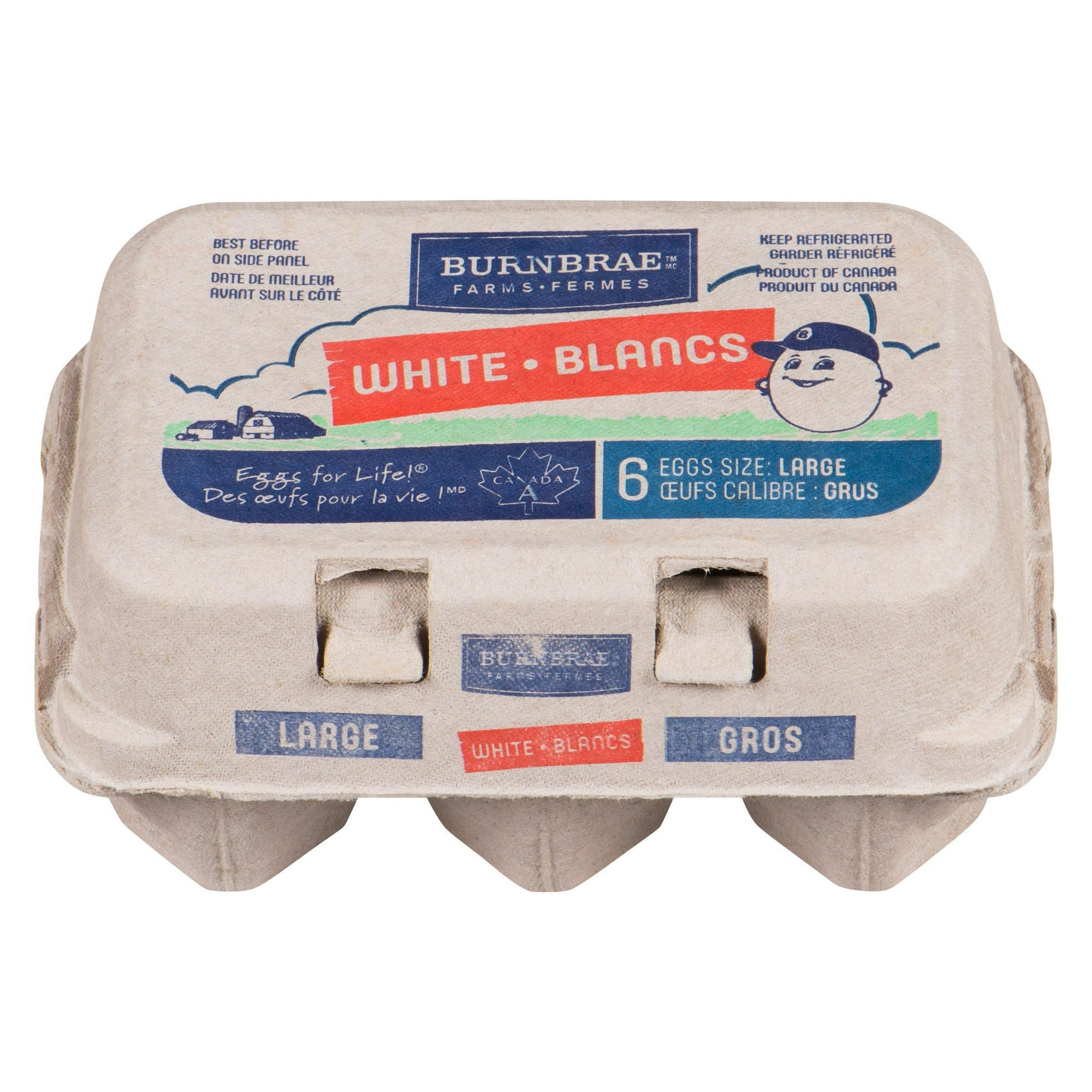 Burnbrae Farms 6 Pack Large White Eggs, 6 eggs / carton