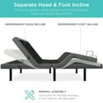 thumbnail image 5 of Best Choice Products Split King Size Adjustable Bed Base for Stress Management with Massage, Remote Control, USB Ports, 5 of 8