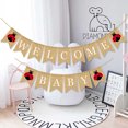 thumbnail image 4 of EeaseCA 1 Set Baby Birthday Party Cartoon Linen Swallowtail Banner Hanging Ornament, 4 of 8