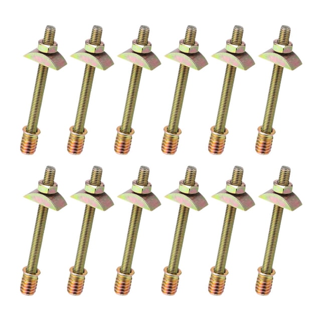 12x Muebles Conectores de muebles Hardware de fijación con tuercas accesorios de acero M8 para el escritorio de la oficina del marco de la cama M8x80 mm