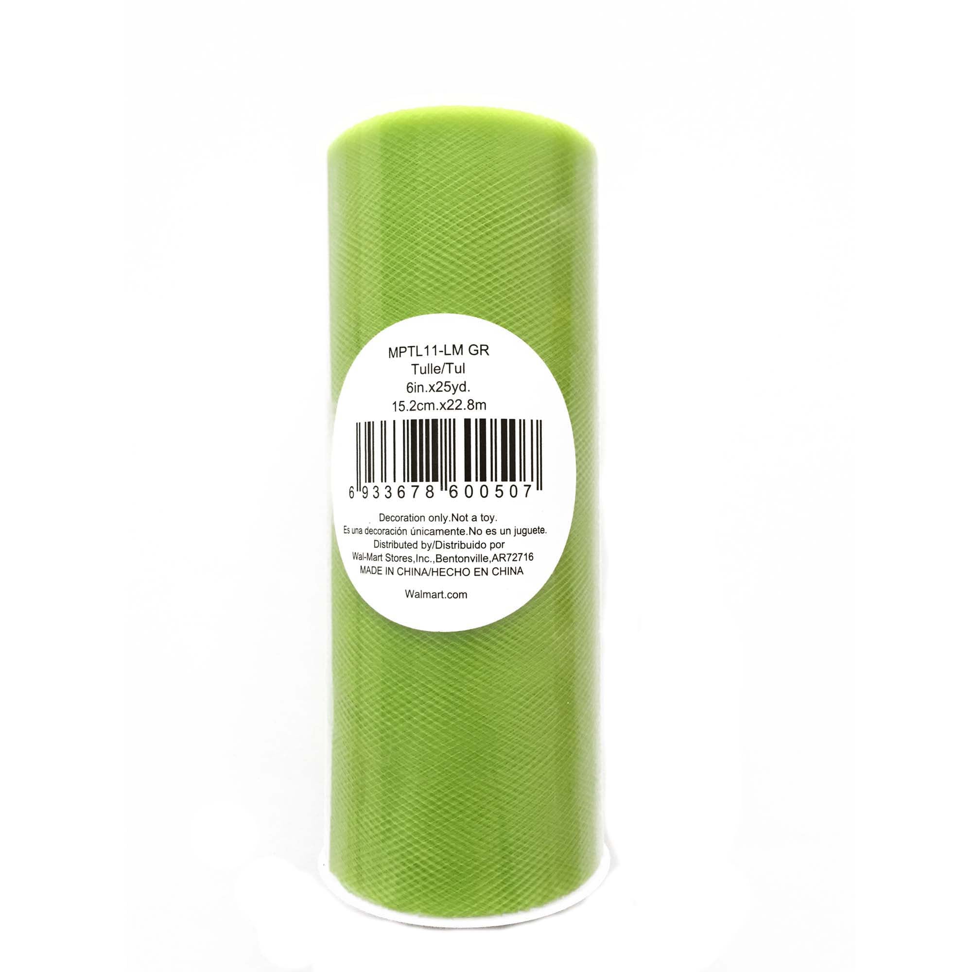Fuzhou 6'' 25Yds Apple Green Matte Tulle, 100% Polyester by the Bolt