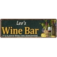 thumbnail image 1 of Leo's Wine Bar Green Chic Sign Home Kitchen Décor 6 x 18 Matte Finish Metal 106180001373, 1 of 1
