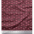 thumbnail image 1 of Soimoi Brun Poly Georgette Tissu Cercle & Tissu Imprimé Coeur par la Cour 52 Pouces de Large, 1 of 3