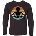 thumbnail image 3 of Inktastic Octopus Retro Vintage Sunset Long Sleeve Youth T-Shirt, 3 of 5
