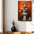 thumbnail image 4 of Scottish Deerhound Dog Canvas Wall Art for Bedroom Living Room Home Decor,Funny Dog Canvas Sitting on The Toilet Animal Pattern Office Artworks, modern wall decor, Ready to Hang, 4 of 6