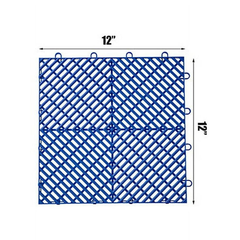 VEVOR Rubber Tiles Interlocking 55 pcs, Drainage Tiles 12x12x0.5 inches,  Deck Tiles Outdoor Floor Tiles, Outdoor Interlocking Tiles, Deck Flooring  for Pool Shower Bathroom Deck Patio Garage (Blue) 