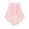 thumbnail image 3 of Kids Girls' Solid Color High-Low Chiffon Skirt Ballet Latin Lyrical Dance Basic Active Skirt Pink 14, 3 of 7