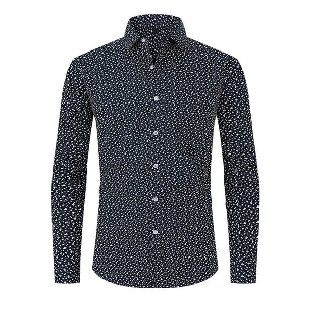 Blusa y camisa de manga larga con cuello vuelto para hombre, blusa informal a la moda con estampado a cuadros, blusa de manga larga con botones y cuello vuelto para hombre