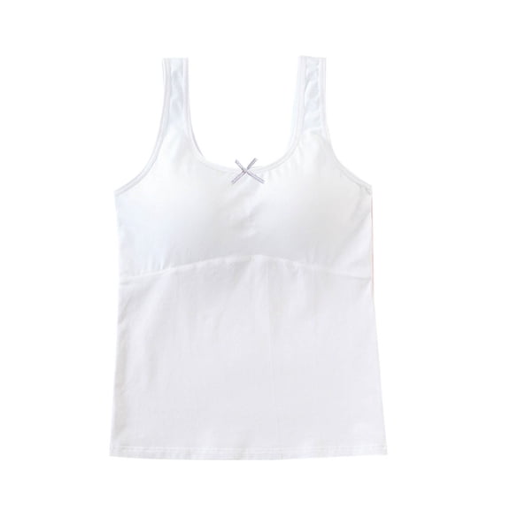 Fesfesfes Girls Longline Solid Color Camisole Bralette for Tweens Comfortable Wireless No Underwire Seamless Training Bra Soft Breathable Supportive Top for School Everyday Wear(White,11-12 Years)