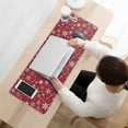 thumbnail image 3 of Long Mouse Pads for Desk,Red Christmas Snowflake Pattern Desk Mats on Top Of Desks, Desk Mouse Pad Extra Large with 3mm Non-Slip Base and Stitched Edge for Gaming,Office,Work,Home 31.5x11.8in, 3 of 5