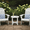 White, variant on HDPE Outdoor Side Table, Small All-Weather Patio End Table with Slatted Drainage, X-Frame Rustproof Design for Garden Deck Balcony, Black