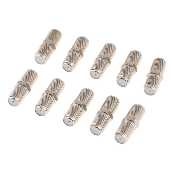 Vensio -10 Pack F-Type RG6 Coax Cable Female to Female Connectors, High Speed Cable Extension Adapters for Coaxial Video Cables, Professional Plated Couplers