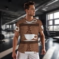 thumbnail image 3 of Wukai Coffee Cafe Cup Print Men's Short-Sleeved Mesh T-Shirt,Quick-Dry Short Sleeve Workout T-Shirt-6X-Large, 3 of 8