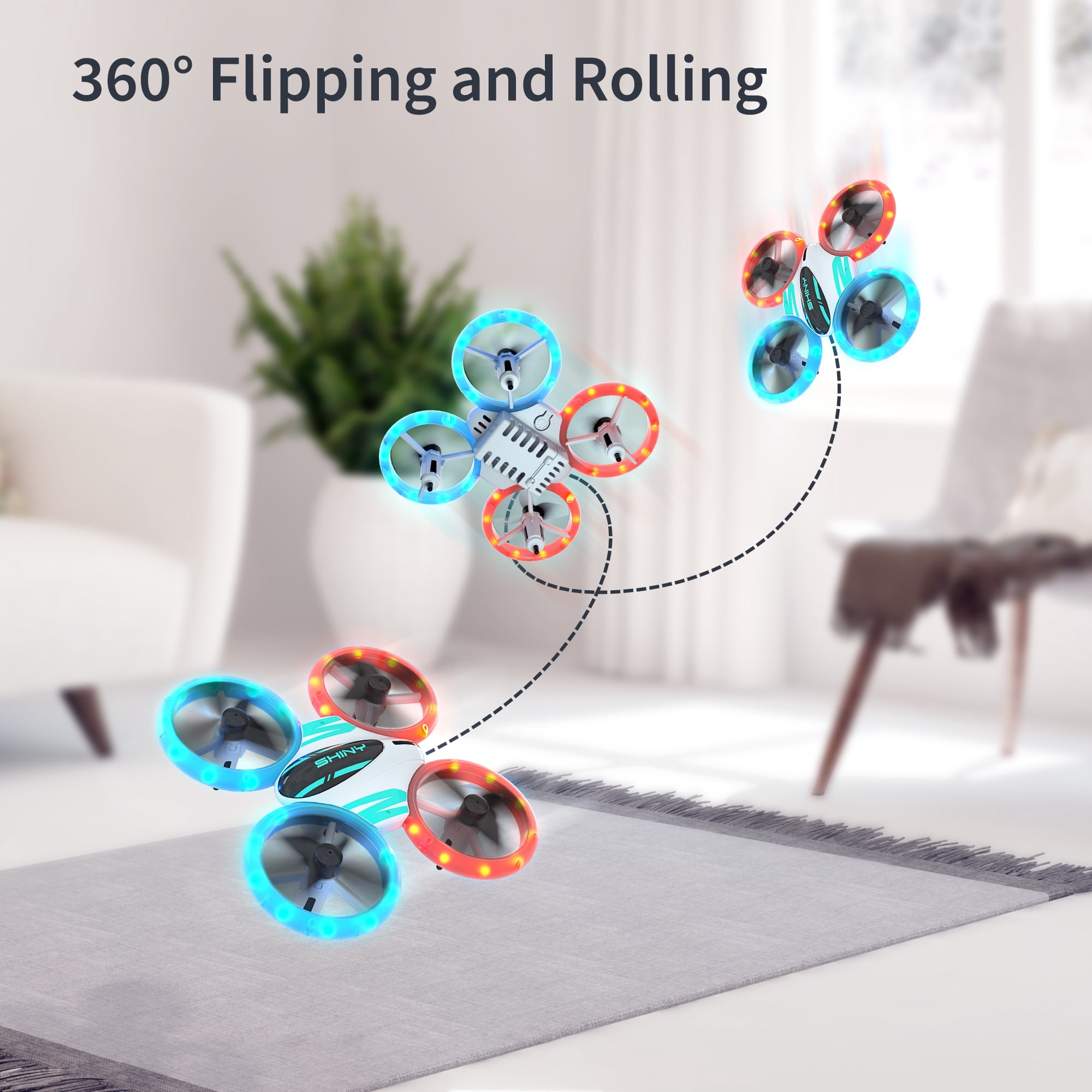DEERC DC11 Mini Drone for Kids, RC Nano Quadcopter with LED Lights for Beginners with Altitude Hold, Demo Mode, 3 Batteries, Green