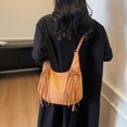 thumbnail image 4 of Crossbody Bags for Women, Women Faux Suede Tassel Handbag Adjustable Strap For Work Travel (Light Brown), 4 of 4