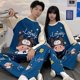 thumbnail image 1 of Conjunto de Pijama de algodón para mujer y hombre, ropa de dormir con dibujos animados, Top, pantalón, ropa de ocio, para otoño y primavera, M-3XL, 1 of 4