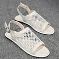 thumbnail image 5 of Domuza Women’s Comfortable Mesh Open Toe Sandals, Adjustable Buckle Ankle Strap Flat Shoes with Soft Insole for Summer and Outdoor Use White 10（EU-43）, 5 of 9