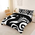 thumbnail image 2 of Homewish White Abstract Spiral Bedding,Abstract Artwork Duvet Cover Full,Black Reversible,3pcs,1 Duvet Cover and 2 Pillowcases, 2 of 6