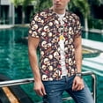thumbnail image 6 of Lsque Guitar Skull record Pattern Mens Polo Golf Shirts Funny Graphics Shorts Sleeve Button Shirts Baseball T-shirt-4X-Large, 6 of 7