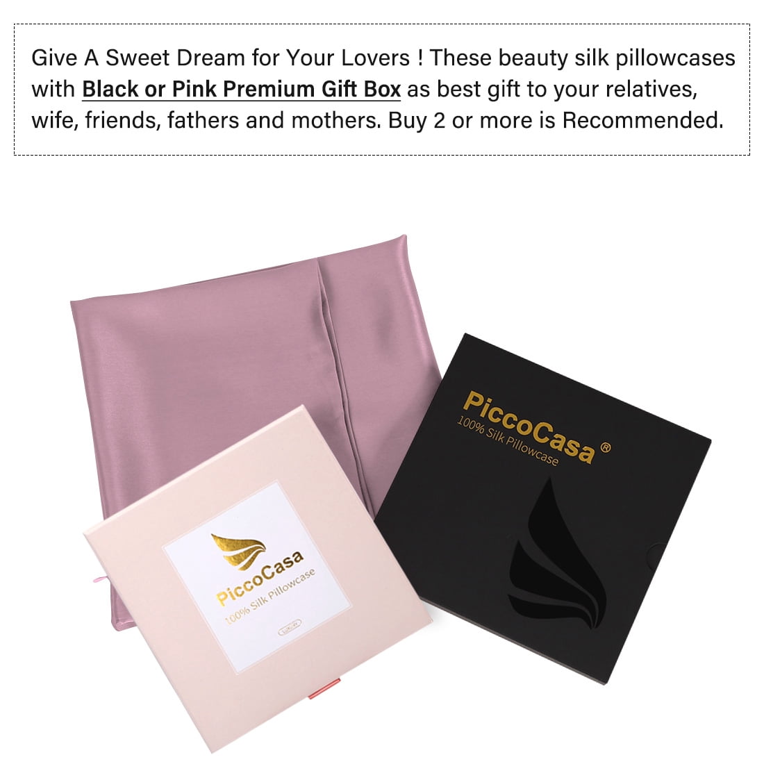 Unique Bargains 1 Piece 22 Momme 100% Silk Pillowcase Mauve Standard