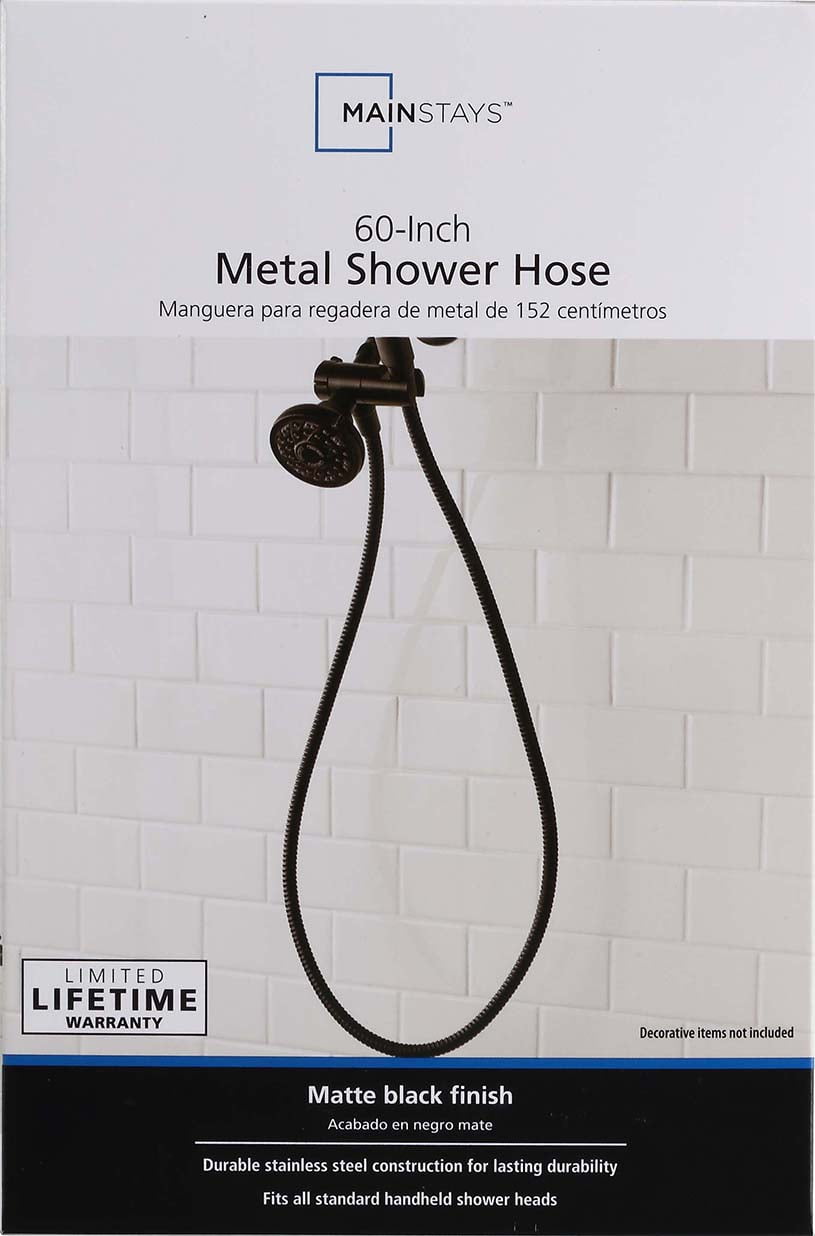 Mainstays Stainless Steel Shower Hose in Matte Black