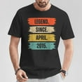 thumbnail image 2 of 9 Years Old Legend Since April 2015 T-Shirt – 9th Birthday Graphic Tee for Boys, Vintage Est. 2015 Birthday Outfit, Cool Ninth Birthday Celebration Shirt for Kids, Party Gift , Size XL, Color Black, 2 of 3