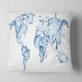 thumbnail image 2 of Designart World Map Water Splash - Abstract Map Throw Pillow - 18x18, 2 of 5