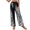 Black, variant on Women's Wide Leg Pants Gradient Elastic Waist Nine Inch Loose Trousers Decorated With Button Side Pocket Details Stretch Dress Casual Flowy Palazzo Pants Black - M