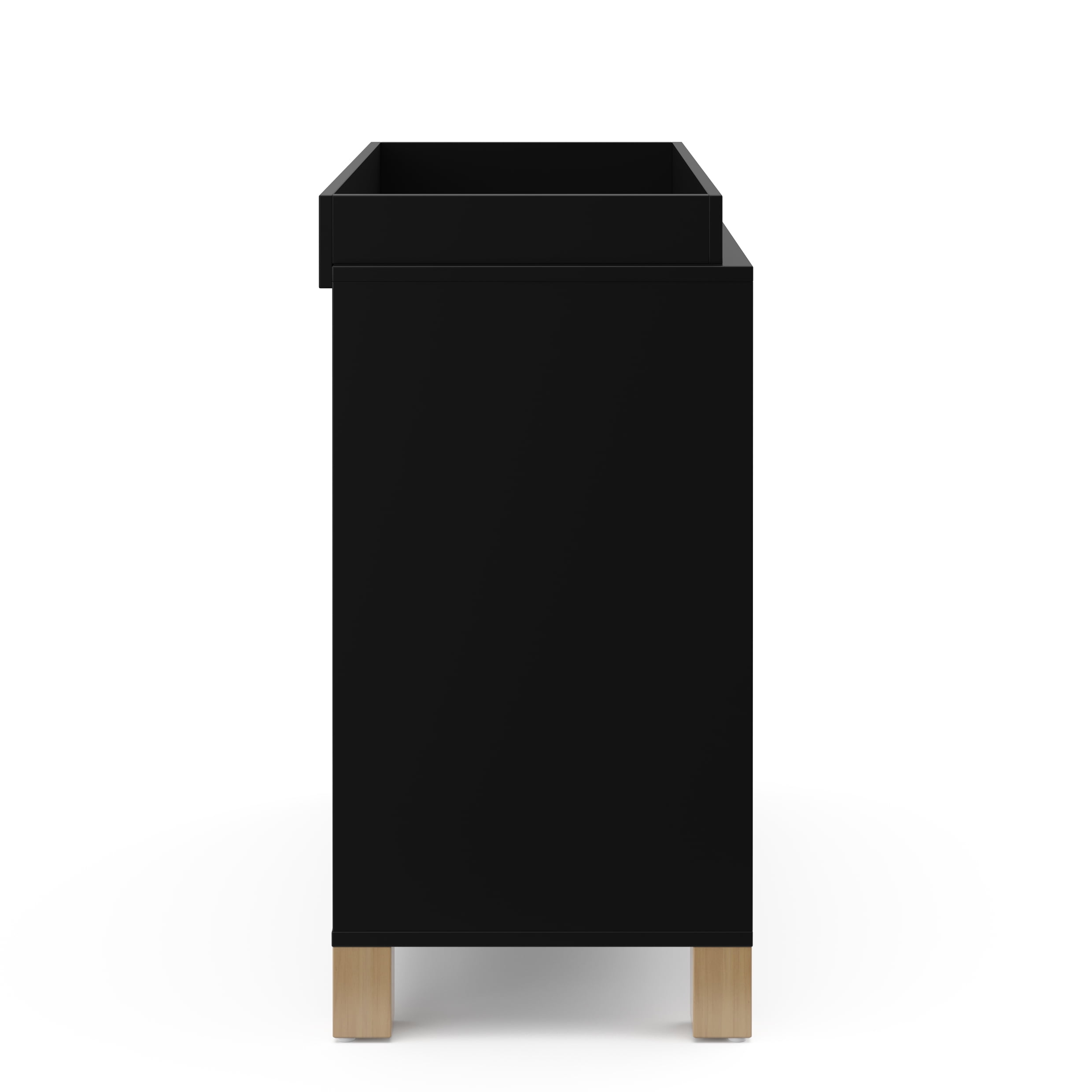 Storkcraft California 3 Drawer Dresser with Infant Changing Topper, Black with Driftwood