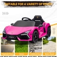 thumbnail image 6 of Winado 12V Ride on Car, Licensed Lamborghini Revuelto Electric Car with Remote Control, Music, LED Lights, Ride on Toys for Kids Ages 3-6 Boy Girls Gift, Rose Red, 6 of 7