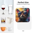 thumbnail image 6 of Kdxio Cool Cat With Sunglasses Funny Coasters,4 Pcs Leather Coasters,Housewarming Gifts,Protect Furniture from Water Marks Scratch and Damage, 6 of 6
