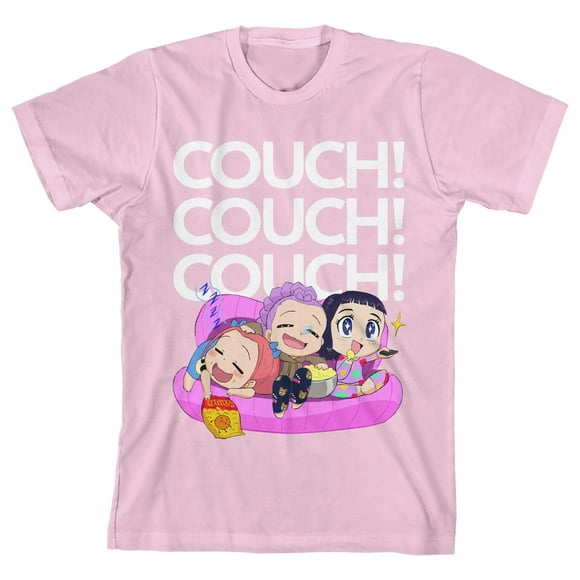 Kpop Demon Hunters Couch Couch Couch Youth Pink Crew Neck Short Sleeve T-Shirt - Small